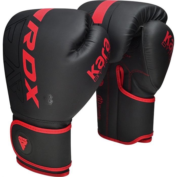 Боксерские перчатки RDX F6 Matte BGR-F6MR-12OZ, черный/красный, 12 oz