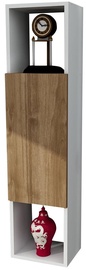 Sienas plaukts Kalune Design Novella K4, balta/valriekstu, 29.5 cm x 22 cm x 120 cm