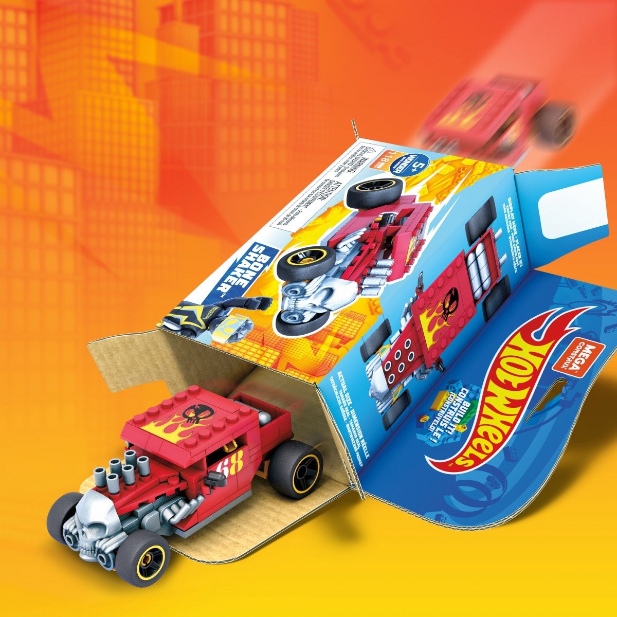 mega hot wheels building set bone shaker