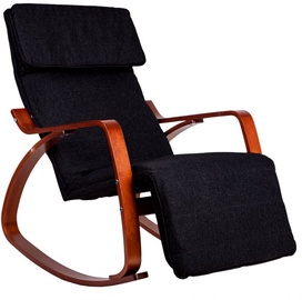 Šūpuļkrēsls ModernHome With Footrest, brūna/pelēka, 70 cm x 70 cm x 97 cm