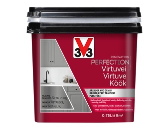 Краска-эмаль V33 Renovation Perfection Kitchen, атлас, 0.75 l, сталь