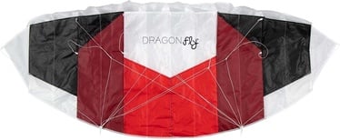 Gaisa pūķis Dragon Fly Parachute Kite Bora 120, 120 cm x 50 cm, balta/melna/sarkana