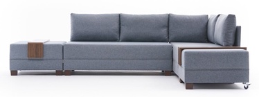 Stūra dīvāns Hanah Home Fly, zila, labais, 280 x 210 x 70 cm