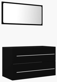 Vannitoa mööblikomplekt VLX 804837, must, 38.5 x 80 cm x 48 cm