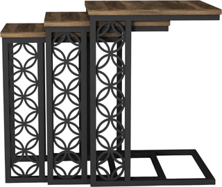 Журнальный столик Kalune Design Klark, черный/ореховый, 43 см x 45 см x 61.8 см