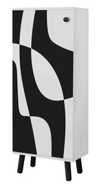 Batų spintelė Kalune Design Vegas SB 960, balta/juoda, 38 cm x 50 cm x 135 cm