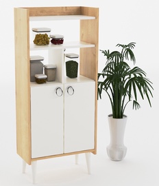 Кухонный шкаф Kalune Design Lagomood Kiler, белый/дубовый, 300 мм x 600 мм x 1400 мм