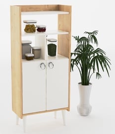 Кухонный шкаф Kalune Design Lagomood Kiler, белый/дубовый, 30 см x 60 см x 140 см