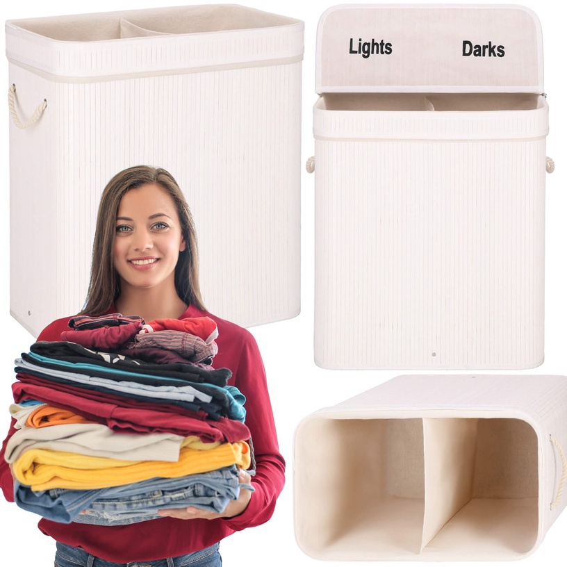Ящик для белья Springos HA0160, 100 л, белый, 54 см x 35 см
