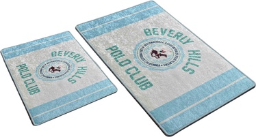 Vannasistabas paklājiņu komplekts Beverly Hills Polo Club Blue Line 587BHP2101, gaiši zila, 100 cm x 60 cm