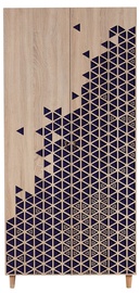 Riidekapp Kalune Design Stil 123, sinine/sonoma tamm, 90 cm x 52 cm x 192 cm