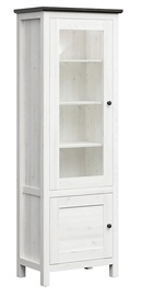 Шкаф-витрина Hesen S515-REG1W1D/20/7-MSJ/SOL, белый, 71 см x 44 см x 203 см