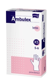 Cimdi Matopat Ambulex Latex, pūderēti, XS, 100 gab.