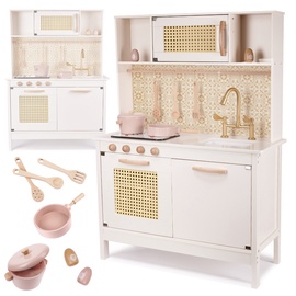 Rotaļu virtuve Wooden Kitchen Retro, balta