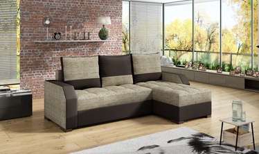 Kampinė sofa Aris Berlin 03, Soft 66, ruda/smėlio, 150 x 250 cm x 90 cm
