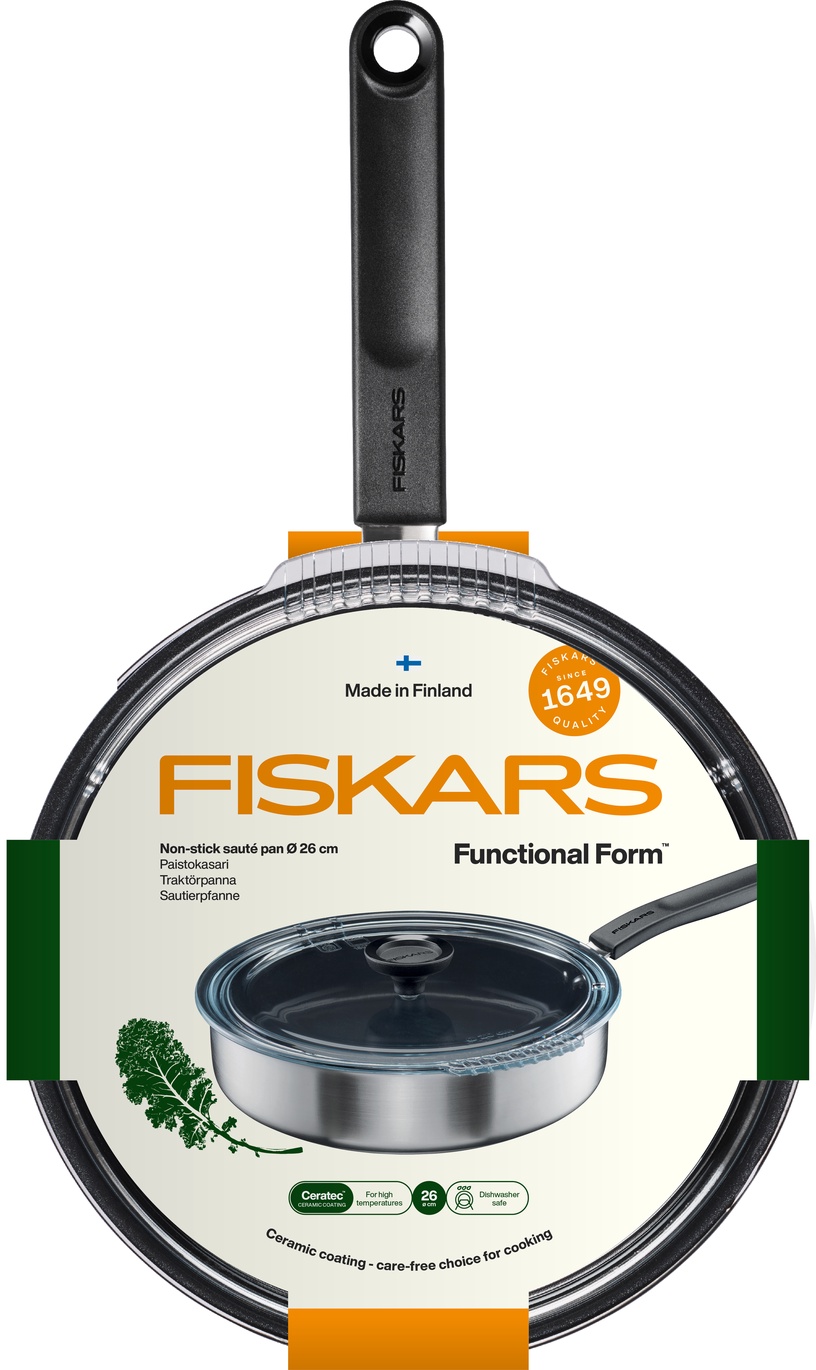 Praepann kaanega Fiskars Functional Form 1072314, 26 cm, roostevaba teras