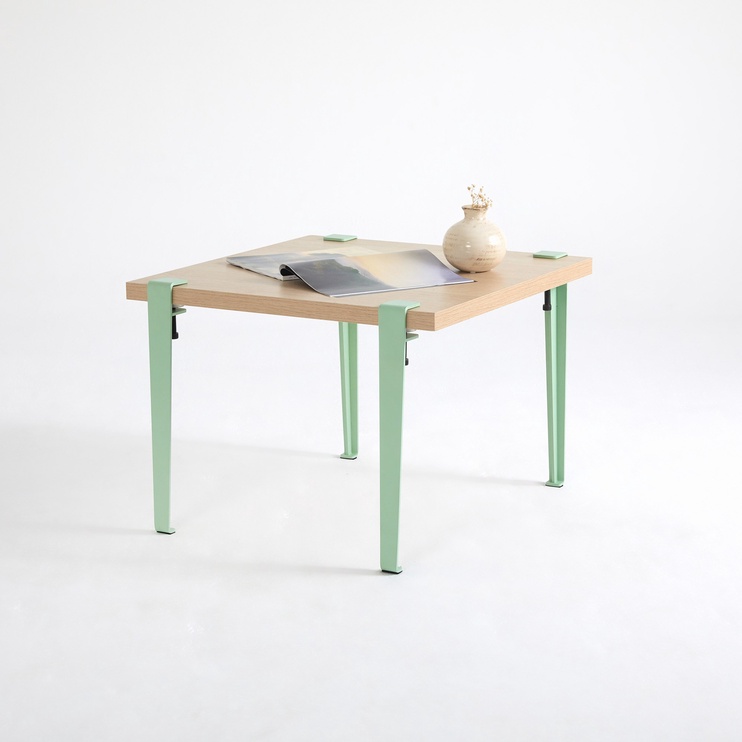 Журнальный столик Kalune Design Halicheron, коричневый/зеленый, 60 см x 60 см x 45 см