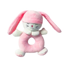 Погремушка Tulilo Sleeping Bunny, белый/розовый
