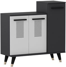 Jalatsikapp Kalune Design Asimo, valge/antratsiit, 350 mm x 900 mm x 906 mm