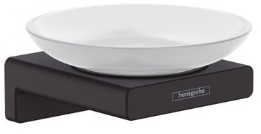 Настенная мыльница Hansgrohe AddStoris, прозрачный/черный, 10.7 см x 10.9 см
