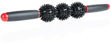 Masāžas ierīce Gymstick Massage Bar 63009, 42.5 cm x 6 cm, melna/sarkana