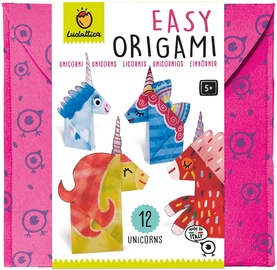 Papīra figūru izgatavošanas komplekts Ludattica Easy Origami Unicorns, daudzkrāsaina