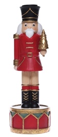 Jõuluküünal, "Pähklipureja" Miloo Soldier ML14914, 24 cm, kuldne/punane