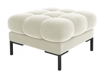 Пуф Micadoni Home Mamaia Velvet, черный/кремовый, 60 см x 60 см x 41 см