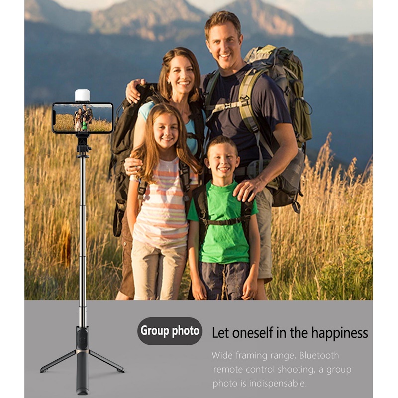Elight Q03s 2в1 Сэлфи стик & Video WEB звонка Трипод штатив 76cm с LED & Пультом Черный