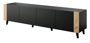 ТВ стол Cama Meble Faro, черный/дубовый, 2000 мм x 420 мм x 520 мм
