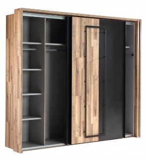 Riidekapp Forte Sirius Crown SRCSET01B-C837, tamm/must, 63.5 cm x 280.9 cm x 215.9 cm
