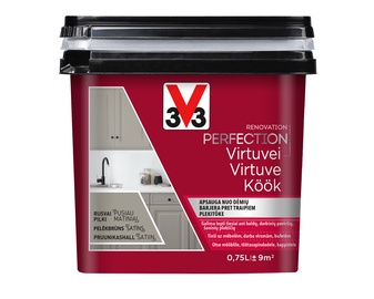 Emaljas krāsa V33 Renovation Perfection Kitchen, satīns, 0.75 l, pelēkbrūns