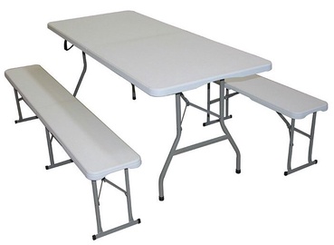 Välimööbli komplekt Verners Foldable, kreemjasvalge/hall, 6 istekohta