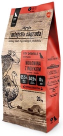 Sausā suņu barība Wiejska Zagroda, liellopa gaļa/tītara gaļa/kartupeļi, 20 kg