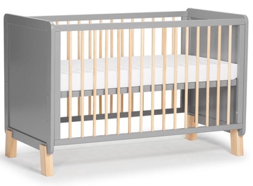 Bērnu gulta KinderKraft Nico, pelēka, 124 x 66 cm