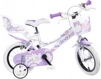 Laste jalgratas Dino Bikes Fairy, valge/violetne, 9" (21.59 cm), 12"