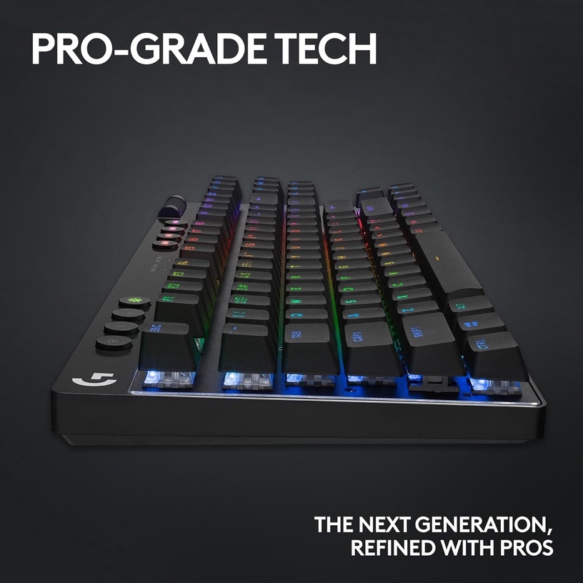 Klaviatuur Logitech G Pro X TKL GL Tacticle, EN, must, juhtmeta