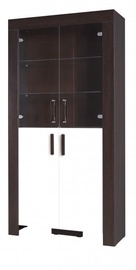 Шкаф-витрина MN Jurek Meble REG3, коричневый/белый, 60 см x 100 см x 201 см