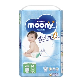 Autiņbiksītes Moony Man, M izmērs, 5 - 10 kg, 52 gab.