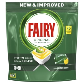 Trauku mazgājamās mašīnas kapsulas Fairy Allin1 lemon, 75 gab.