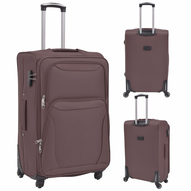 Koferu komplekts VLX Soft Case, brūna, 45 x 35 x 73 cm, 3 gab.