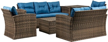Комплект уличной мебели Mirpol Ocean, синий/коричневый, 1-7 места