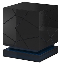 Naktsskapītis Cama Meble QIU, melna, 46 x 41.5 cm x 53 cm