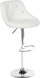 Baro kėdė OTE Omega OTE-STOLEK-OMEGA-G-BIAL, matinė, balta, 45 cm x 48 cm x 94 - 114 cm