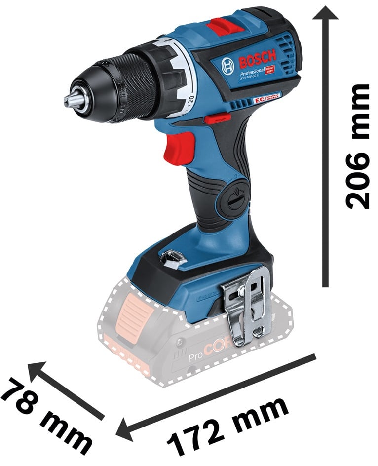 Akumuliatorinių įrankių komplektas su akumuliatoriumi Bosch Professional  06019J0204, 18 V, 4 Ah - Senukai.lt