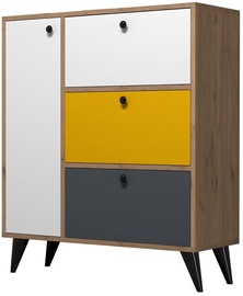 Jalatsikapp Kalune Design Bella 1804, pruun/valge/kollane/hall, 35 cm x 90 cm x 105 cm