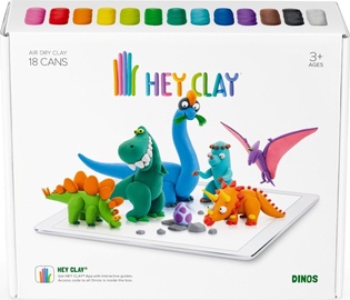 Komplekts māla figūriņu izgatavošanai Tm Toys Hey Clay Dinos HCLSE006, daudzkrāsaina