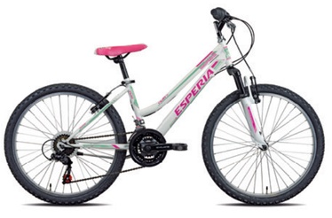 Laste jalgratas Esperia Enjoy 8400, valge/roheline, 24"