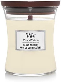 Свеча ароматическая WoodWick Island Coconut, 65 час, 275 г, 100 мм x 120 мм