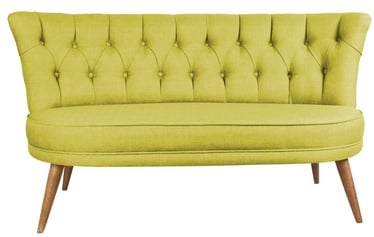 Diivan Hanah Home Richland 2-Seat, kollane/roheline, 140 x 71 cm x 80 cm